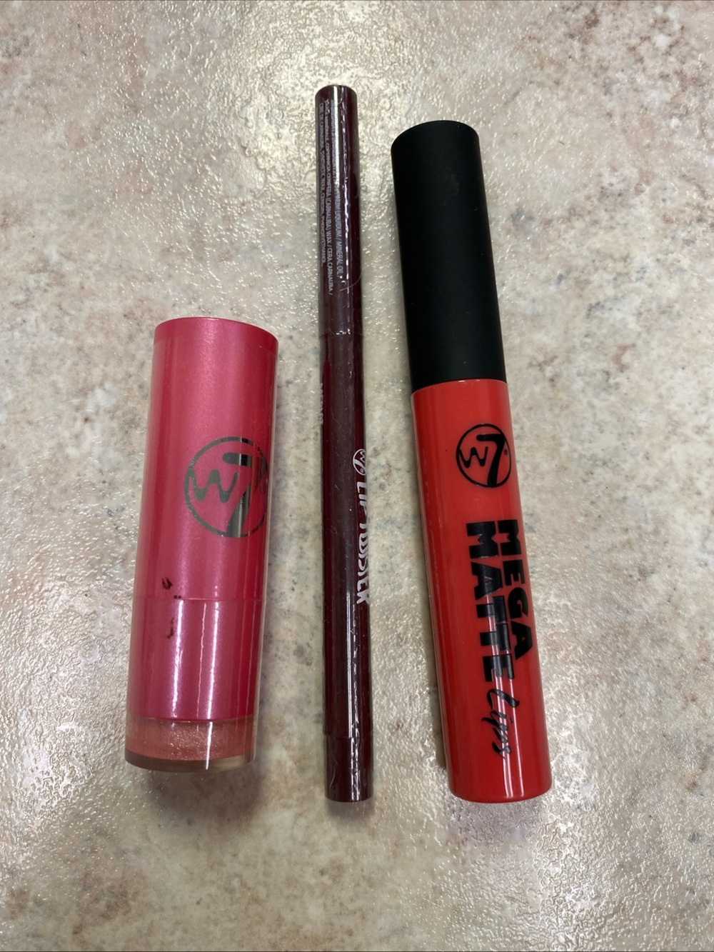 Mega Matte Lip & Pink Lipstick Duo with Burgundy Lip Liner